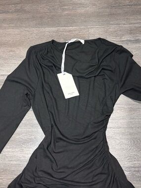 Grace Karin Black Long Sleeve Ruched Dress